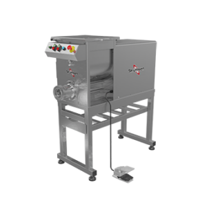 Moedor Homogeneizador de Carne Inox, Boca 98 Inox, com Cavalete HS-98 Skymsen 3-0,5 HP 380V Trifásico
